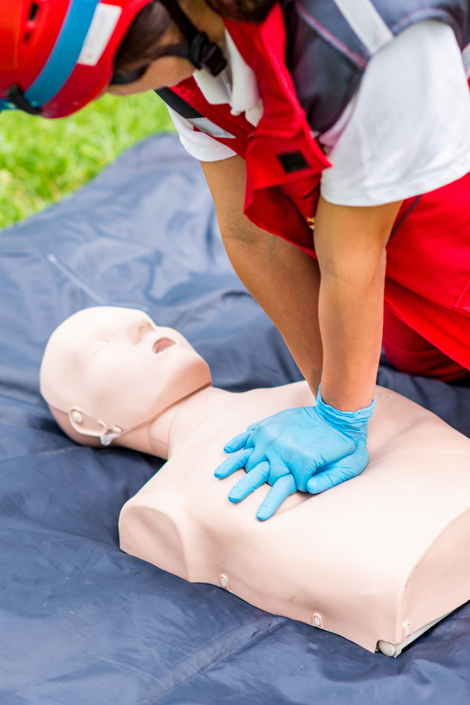 CPR first aid demonstration